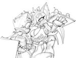  anthro bat big_breasts bigdad blush breasts canine cleavage clothed clothing duo female footwear fox greyscale huge_breasts looking_at_breasts makeup male mammal miles_prower monochrome rouge_the_bat shoes sketch sonic_(series) sweat sweatdrop waiter 