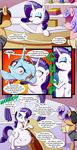 2017 clothing cutie_mark deusexequus dialogue earth_pony english_text equine eyes_closed eyeshadow female friendship_is_magic group hair hi_res horn horse inside makeup mammal my_little_pony open_mouth pony rarity_(mlp) saliva sapphire_shores_(mlp) smile text unicorn 