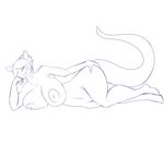  anthro big_breasts breasts female huge_breasts kangaroo lying mammal marsupial monochrome nipples nolollygagging_(artist) on_side sketch solo thick_thighs voluptuous wide_hips 