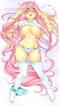  2017 anthro anthrofied areola blush breasts clothing cutie_mark equine feathered_wings feathers female fluttershy_(mlp) friendship_is_magic hair hi_res legwear long_hair lying mammal my_little_pony navel nipples on_back open_mouth panties pegasus pink_hair solo tears tolsticot underwear wings 