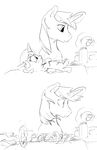  2017 black_and_white comic daughter duo equine father father_and_daughter feathered_wings feathers female feral flurry_heart_(mlp) friendship_is_magic hair horn lying magic male mammal monochrome my_little_pony parent shining_armor_(mlp) silfoe unicorn winged_unicorn wings 