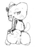  anus balls butt cartoon_network feline gumball_watterson looking_back male mammal monochrome presenting presenting_hindquarters solo the_amazing_world_of_gumball vono 