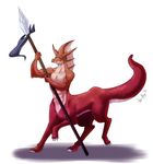 ambiguous_gender centaur_(monster_rancher) dragon dragoon_(monster_rancher) melee_weapon monster monster_rancher polearm spear taur weapon whitephox 