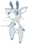  animal_crossing anthro antlers balls bam_(animal_crossing) bedroom_eyes big_thighs biped cervine chest_tuft cloven_hooves deer digital_drawing_(artwork) digital_media_(artwork) erection freckles full-length_portrait fur greyscale half-closed_eyes high-angle_view hooves horn looking_away lying male mammal monochrome muzzle_(marking) nintendo nude on_back penis pinup portrait pose seductive shortstack simple_background small_waist solo tapering_penis tuft unknown_artist video_games voluptuous white_background wide_hips 