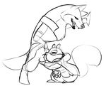  anthro armello balls black_and_white canine eyes_closed fellatio female interspecies male male/female mammal mask monochrome oral penis rodent samuriolu sex smile squirrel thane_(armello) twiss_(armello) wolf 