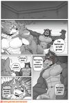  abs anthro biceps big_muscles canine comic fur greyscale male male/male mammal monochrome muscular muscular_male naruever nipples pecs wolf zack_(naruever) 