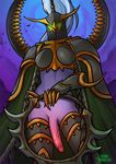  2016 5_fingers armor avian biped bird bottomless breastplate cape clothed clothing crossgender delidah dickgirl digital_drawing_(artwork) digital_media_(artwork) elf feral flaccid front_view gauntlets gloves glowing glowing_eyes greaves green_eyes hair hand_on_hip helmet holding_object holding_weapon humanoid intersex long_hair long_penis looking_at_viewer looking_down low-angle_view maiev_shadowsong melee_weapon midriff multicolored_penis night_elf not_furry not_furry_focus pauldron penis pink_penis pinup ponytail portrait pose presenting presenting_penis purple_penis purple_skin sky small_waist solo standing three-quarter_portrait two_tone_penis vambraces video_games voluptuous warcraft weapon white_hair 