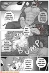  abs anthro biceps big_muscles canine comic fur greyscale male male/male mammal monochrome muscular muscular_male naruever nipples pecs wolf zack_(naruever) 