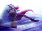  2017 action_pose anthro breasts canine clothed clothing dreamkeepers female fox fur gloves grey_fur hair mammal miri_rodgers purple_hair solo the_wayward_astronomer zachseligson 