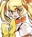  bad_id bad_pixiv_id blonde_hair bow choker cure_sunshine heartcatch_precure! long_hair magical_girl myoudouin_itsuki nito_(siccarol) orange_choker precure solo twintails white_background yellow_bow yellow_eyes 