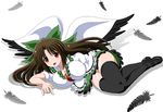  bad_id bad_pixiv_id breasts highres imai_kazunari large_breasts red_eyes reiuji_utsuho solo thighhighs touhou 