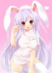 :p animal_ears bad_id bad_pixiv_id blush breasts bunny_ears etou_(cherry7) hat highres large_breasts licking long_hair nurse nurse_cap purple_hair red_eyes reisen_udongein_inaba solo thermometer thighhighs tongue tongue_out touhou very_long_hair white_legwear 