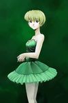  bad_id bad_pixiv_id ballerina ballet bare_shoulders blonde_hair blue_eyes frills green green_background green_skirt jspk original pantyhose short_hair skirt solo tutu white_legwear 