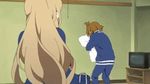  akiyama_mio angry animated animated_gif battle_duffel dodging fansub french futon hirasawa_yui k-on! kotobuki_tsumugi lowres multiple_girls pillow sleeping subtitled surprised tainaka_ritsu yamanaka_sawako 