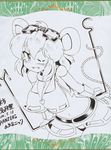  alternate_costume animal_ears blush breasts cleavage dowsing_rod goggles goggles_on_head image_sample large_breasts leaning_forward md5_mismatch monochrome mouse_ears mouse_tail nazrin okiraku_nikku one_eye_closed pixiv_sample shikishi short_hair smile solo tail touhou traditional_media 