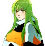  bad_id bad_pixiv_id c.c. cheese-kun code_geass green_hair hug long_hair pizza_hut simple_background solo unome_(tknm) yellow_eyes 