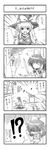  2girls 4koma ? broom comic greyscale hakurei_reimu highres kirisame_marisa monochrome multiple_girls sora_no_amagumo touhou translated 