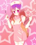  bad_id bad_pixiv_id blush clipboard gradient_hair hat highres hijiri_byakuren long_hair multicolored_hair nurse nurse_cap pen purple_eyes shromann smile solo thighhighs touhou zettai_ryouiki 