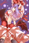  bat_wings haru_ion purple_hair red_eyes remilia_scarlet solo touhou wings 