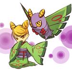  blonde_hair dustox gen_3_pokemon hitec japanese_clothes kimono moemon personification pokemon pokemon_(creature) short_hair yellow_eyes 