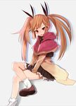  crossed_legs face original shirabi sitting skirt solo twintails 