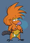  angry_beavers beaver breasts clothed clothing edit female mammal nipples rodent skimpy solo topless treeflower unknown_artist 