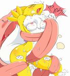  blush bound breasts breath cunnilingus digimon drooling eyes_closed female fur licking lickitung lifted nintendo nipple_lick nipples open_mouth oral ouka pok&eacute;mon pussy renamon saliva sex simple_background solo_focus sound_effects sweat tongue tongue_out vaginal video_games 