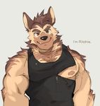 2017 anthro biceps canine clothed clothing dog kemono kumak71395 male mammal muscular muscular_male nipples pecs 