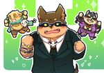  blush bracelet canine chain chibi clothing cusith doberman dog eyewear garmr jewelry mammal scarf suit sunglasses tokyo_afterschool_summoners xolotl 