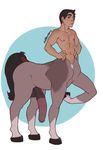  2017 abstract_background animal_genitalia animal_penis balls biceps big_penis brown_eyes castbound centaur equine equine_penis equine_taur erection hands_on_hip hooves looking_at_viewer male mammal navel nipples nude pecs penis sheath solo taur vein 