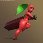  3d_(artwork) digital_media_(artwork) female flora_fauna food fruit fruit_girl idsaybucketsofart melee_weapon plant sword weapon 