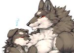  2017 anthro canine captainjohkid father father_and_son flakjacket0204 fur male mammal muscular parent son wolf 