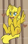  &lt;3 2014 blonde_hair blue_eyes blush cutie_mark digital_media_(artwork) ears_up equine eyelashes female feral fur hair horn horse long_hair mammal mt my_little_pony nude open_mouth pony quadruped simple_background smile solo teeth ticket tongue unicorn_horn winged_unicorn wings yellow_fur yellow_tail yellow_wings 