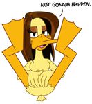  anthro avian beak bird brown_hair covering duck eyelashes female hair half-closed_eyes long_hair looney_tunes nude solo the_looney_tunes_show tina_russo unknown_artist warner_brothers 