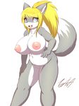  4_fingers anthro areola belly big_breasts biped black_nose blonde_hair blue_eyes breasts canine countershade_face countershade_torso countershading digital_drawing_(artwork) digital_media_(artwork) dipstick_tail erect_nipples eyebrows_visible_through_hair eyelashes fangs female fluffy fluffy_tail fox front_view fur grey_fur grey_tail hair hand_on_hip hand_on_thigh hi_res huge_breasts humanoid_hands inner_ear_fluff kemono korean leaning leaning_forward long_tail looking_up mammal mari_(tailzkim) multicolored_fur multicolored_tail navel navel_rim nipples nude open_mouth open_smile pink_nipples ponytail portrait puffy_areola puffy_nipples pussy signature simple_background slightly_chubby small_waist smile solo standing tailzkim three-quarter_portrait translucent_hair two_tone_fur two_tone_tail voluptuous white_background white_fur white_pussy white_tail 