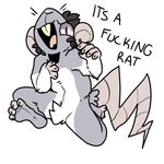  anthro cute ear_piercing feet fluffy mammal meme piercing rat rodent scraps_(character) teeth whiskers 