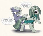  2017 clothed clothing cutie_mark dialogue dock duo earth_pony english_text equine female feral friendship_is_magic green_eyes grey_hair hair horse limestone_pie_(mlp) looking_back mammal marble_pie_(mlp) multicolored_hair my_little_pony pencils_(artist) pony purple_eyes simple_background sweater text virgin_killer_sweater white_background 