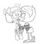  avian bird bow clothing duck ducktales ducktales_(2017) footwear kissing lena_lestrange shirt shoes skirt unknown_artist webby_vanderquack 