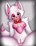 2017 absurd_res animatronic anthro anus areola black_nose blush bow_tie breasts canine clitoris digital_media_(artwork) e-01 female five_nights_at_freddy&#039;s five_nights_at_freddy&#039;s_2 fox fur hair hi_res looking_at_viewer machine mammal mangle_(fnaf) multicolored_fur nipples nude pink_fur pink_nipples pink_pussy pussy red_lips robot simple_background smile solo spread_legs spreading video_games white_fur yellow_eyes 
