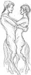  2011 black_and_white dancing duo equine female hooves jokisileno looking_at_partner male male/female mammal monochrome satyr side_view silenus simple_background sketch smile traditional_media_(artwork) white_background 