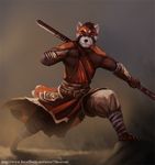  2017 7theaven anthro clothed clothing diablo_3 fur male mammal monk red_panda 