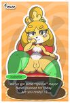  2017 animal_crossing anthro blush breasts canine digital_media_(artwork) dog female fuwuart isabelle_(animal_crossing) looking_at_viewer mammal nintendo nipples pussy short_stack shortstack solo thick_thighs video_games wide_hips 