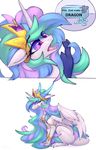  crown dragon english_text equine female friendship_is_magic frienship_is_magic fur hair horn looking_at_viewer mammal meme multicolored_hair my_little_pony oksara pills princess_celestia_(mlp) tagme text white_fur winged_unicorn wings 