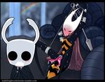  after_sex ambiguous_gender arthropod babblingbrookebutler blush bound detailed_background duo empty_eyes hollow_knight hollow_knight_(species) hornet hornet_(hollow_knight) insect protagonist_(hollow_knight) rainbow sweat wasp waterfall 