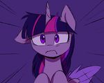  equine feathered_wings feathers female feral friendship_is_magic fur hair horn magnaluna mammal my_little_pony purple_background purple_eyes purple_fur purple_hair simple_background solo twilight_sparkle_(mlp) unicorn_horn winged_unicorn wings 