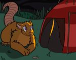  2017 5:4 claws forest fur mammal nude outside public solo tent tree trout_(artist) 