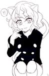  ! 2017 4_fingers :3 animal_humanoid cat_humanoid chimera_ant clothed clothing eyelashes feline female hair humanoid hunter_x_hunter mammal momo_artsu monochrome neferpitou simple_background solo speech_bubble white_background 