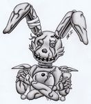  animatronic bandage button_(disambiguation) damaged endoskeleton five_nights_at_freddy&#039;s fluffy_cheeks hare lagomorph machine mammal r4v3n_wy7ch rabbit robot scar silver_eyes sketch small_nose springtrap_(fnaf) torn_lips wire 