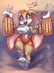 anthro big_breasts breasts clothed clothing cream_the_rabbit dialogue english_text female lagomorph mammal open_mouth rabbit side_boob smile solo sonic_(series) text thefuckingdevil thick_thighs thigh_gap tight_clothing wide_hips 