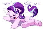  2017 cutie_mark english_text equine eyes_closed female feral friendship_is_magic hair horn mammal marenlicious multicolored_hair my_little_pony simple_background sleeping solo starlight_glimmer_(mlp) text two_tone_hair unicorn white_background 
